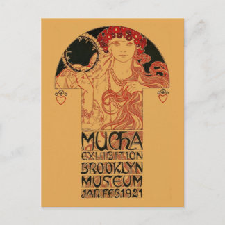Cartão Postal Exibição de Arte do Museu Mucha Brooklyn Restaurad