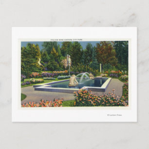 Cartão Postal Exibição de Jardim Rosa italiano do Parque da Ci