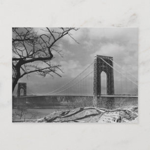 Cartão Postal Exibição de ponte de suspensão B&W