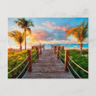 Cartão Postal Exibição de Praia