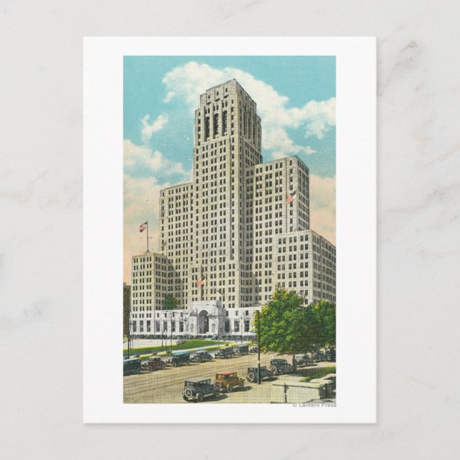 Cartão Postal Exibição Exterior do Bldg do Escritório do Estado  (Frente)