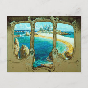 CARTÃO POSTAL EXIBIR DE UMA JANELA DE CARRUAGEM