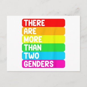 Cartão Postal Existem mais de dois sexos da bandeira LGBTQ arco-