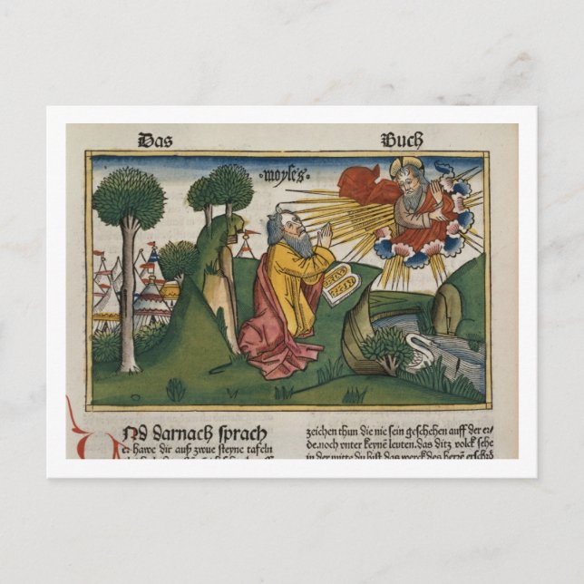 Cartão Postal Êxodo 34 1-10 Moisés recebe as segundas tábuas w (Frente)