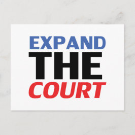 Cartão Postal "Expandir o Tribunal" azul vermelho -