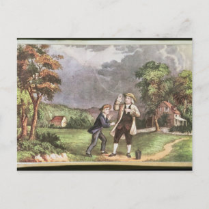 Cartão Postal Experiência de Franklin em eletricidade