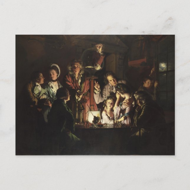 Cartão Postal Experiência em Pássaro em Bomba de Ar por Wright (Frente)