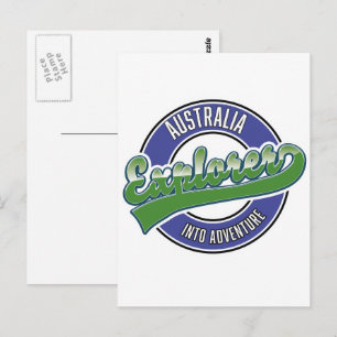 Cartão Postal explorador da Austrália na aventura