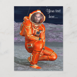 Cartão Postal Explorador de Marte Astronauta Planeta Alien Arte