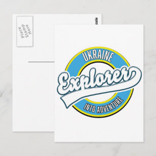 Cartão Postal Explorador ucraniano para o logotipo de aventura.