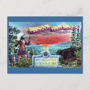 Cartão Postal Exploradores e Ursos Portola Festival na Baía SF