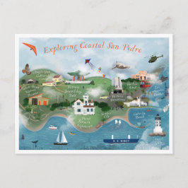 Cartão Postal Explorando Pos Da Ilustração Costeira San Pedro