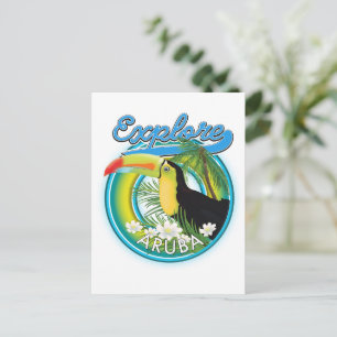 Cartão Postal Explore o logotipo do viagem Aruba