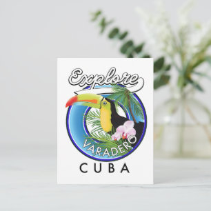 Cartão Postal Explore Varadero Cuba logotipo de viagem