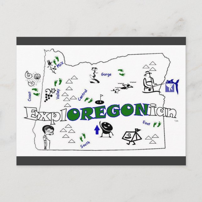 Cartão Postal ExplOREGONian adicione sua cidade! Ame-o :) (Frente)