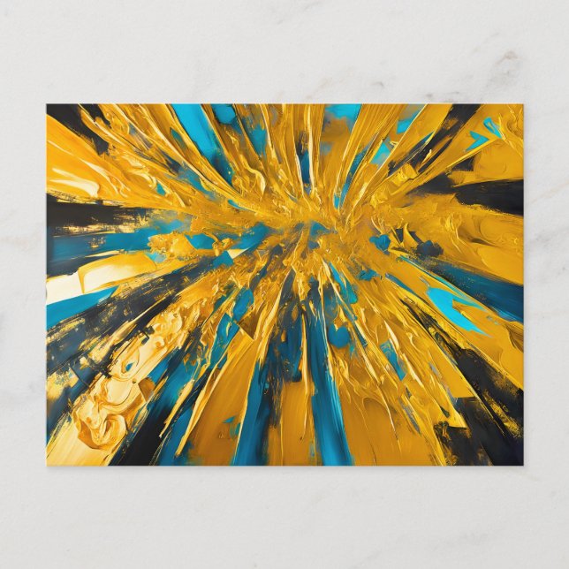Cartão Postal Explosão Abstrata Golden Burst (Frente)
