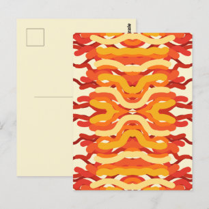 Cartão Postal Explosão de Cor Dançante Arte Abstrata Sol Raiado