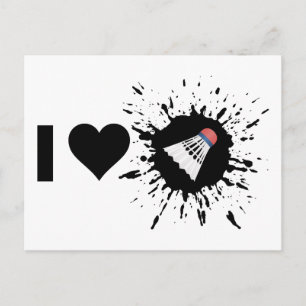Cartão Postal Explosive I Love Badminton