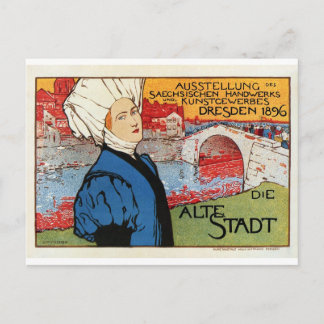 Cartão Postal Expo de arte artesanal alemão Dresden 1896