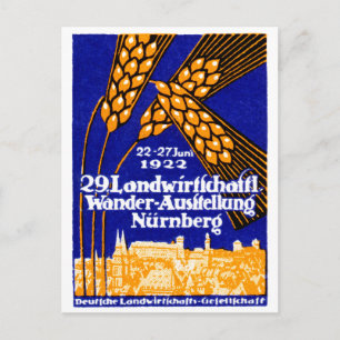 Cartão Postal Exposição 1922 agrícola de Nuremberg