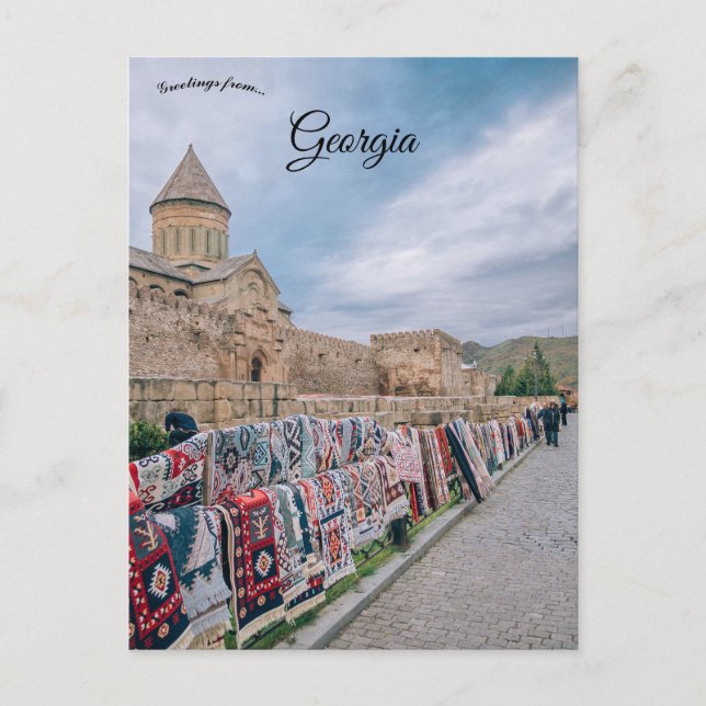 Cartão Postal Exposição de Tapetes em Mtskheta (Frente)