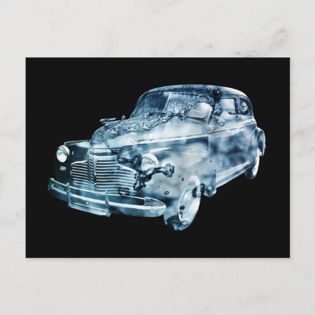 Cartão Postal exposição dupla à lavagem de carros (Frente)