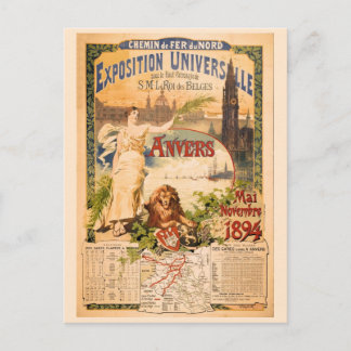 Cartão Postal Exposição Mundial Antuérpia de 1894