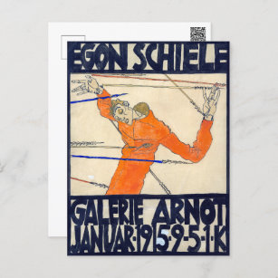 Cartão Postal Exposição na Galeria de Arnot   Egon Schiele  