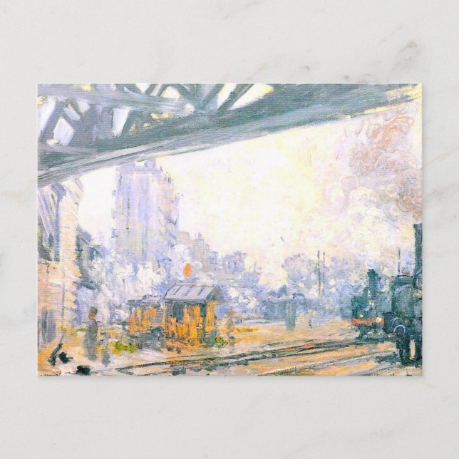 Cartão Postal Exterior da estação Santo-Lazare (Frente)