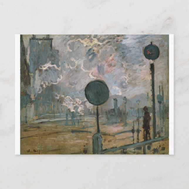 Cartão Postal Exterior da Estação Santo-Lazare (1877) (Frente)