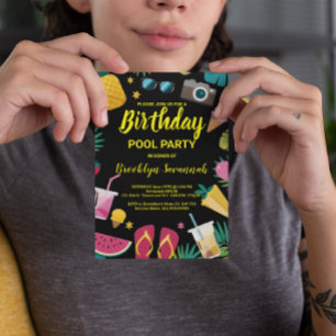 Cartão Postal Extravaganza da Piscina de aniversário do Summer S