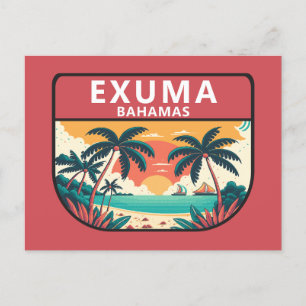 Cartão Postal Exuma Bahamas Retro Emblem