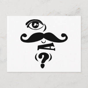 Cartão Postal Eye Mustache U uma pergunta
