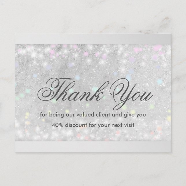 Cartão Postal Eyelash Extensões Glitter Snow Star (Frente)