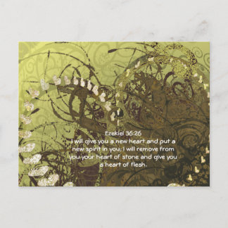 Cartão Postal Ezekiel 36:26 vai lhe dar um novo coração e coloca