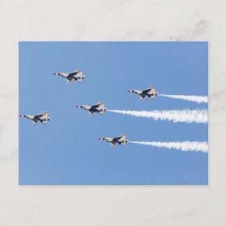 Cartão Postal F-16 Thunderbirds voando na formação de cinco cart