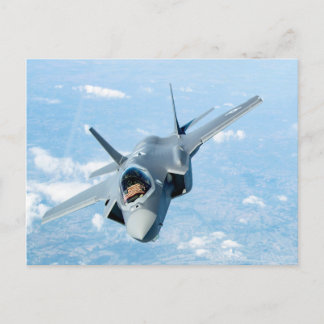 Cartão Postal F-35 Combate com Bandeira Americana