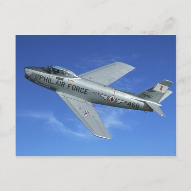 Cartão Postal F-86 Saber Jet (Frente)
