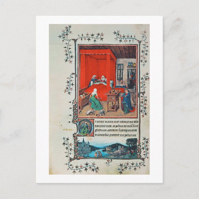 Cartão Postal f.93v O Nascimento de João Batista e Baptis (Frente)