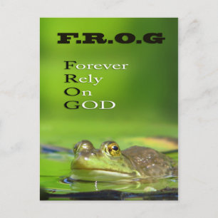 Cartão Postal F.R.O.G Forever.Rely.On.GOD Placa de Posto