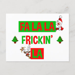 Cartão Postal Fa La Frickin' La Funny Holiday Natal