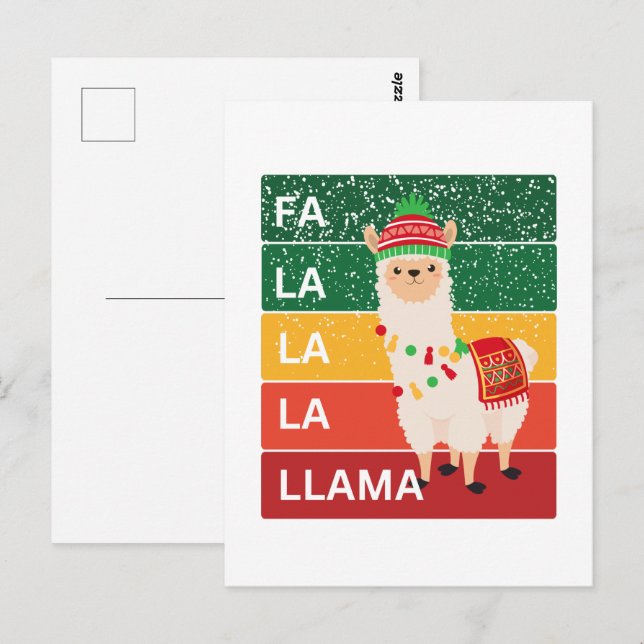 CARTÃO POSTAL FA LA LA LLAMA (Frente/Verso)