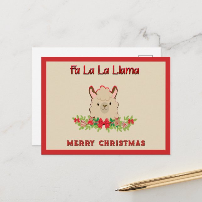 Cartão Postal Fa La La Llama Feliz Natal (Frente/Verso In Situ)