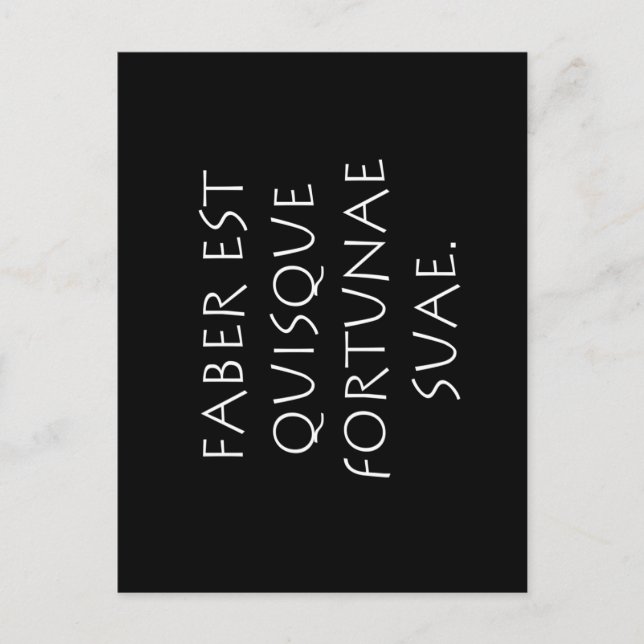 Cartão Postal Faber est quisque fortunae suae (Frente)