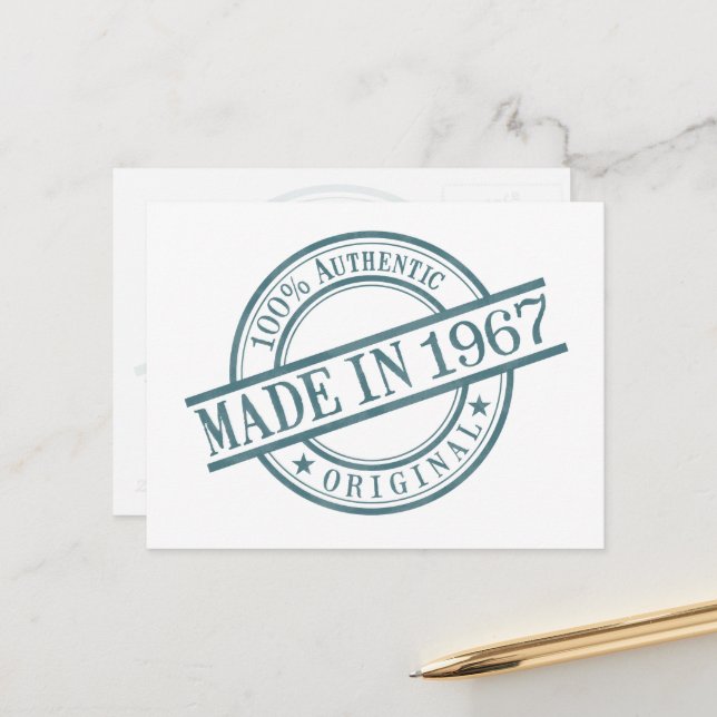 Cartão Postal Fabricado em 1967 Ano de Nascimento Selo Redondo d (Frente/Verso In Situ)