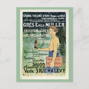 Cartão Postal Fabricante francês de cerâmica de Vintage em Par