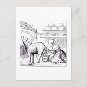 Cartão Postal Fabrico de queijos em Suiça, após uma mama