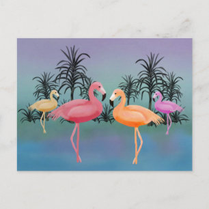 Cartão Postal Fabuloso Flamingos