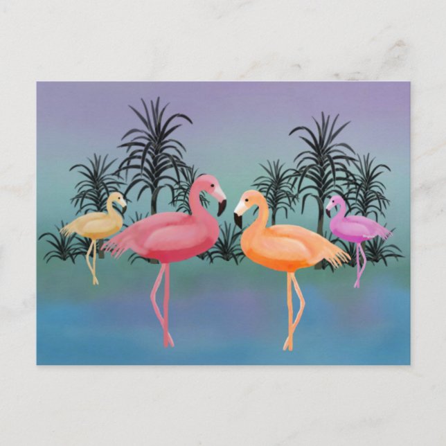 Cartão Postal Fabuloso Flamingos (Frente)