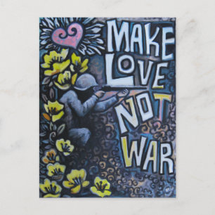 Cartão Postal Faça Amor, Não Guerra. Cartão-postal de propaga